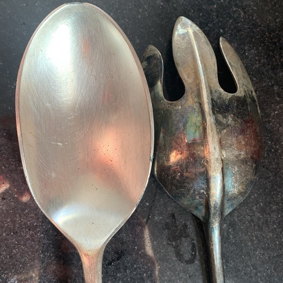Vintage gerity G48 silver serving spoon & Fork accurate 16” 🕰️ - Picture 6 of 6